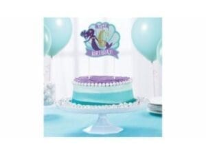 Amscan Mermaid Wishes Customizable Cake Decoration (4-pack) 48 Blue Decoration: 10.25 in. X 4.5 in.