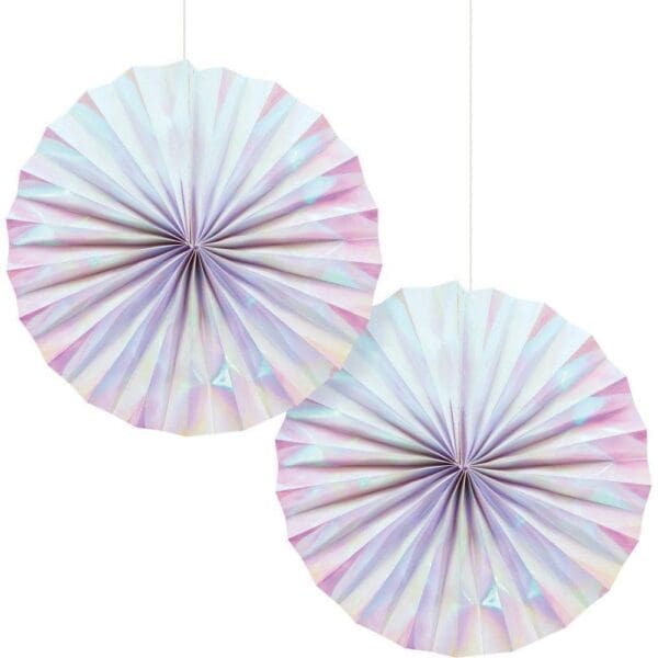 2ct Iridescent Party Paper Fans, Women's - Image 2