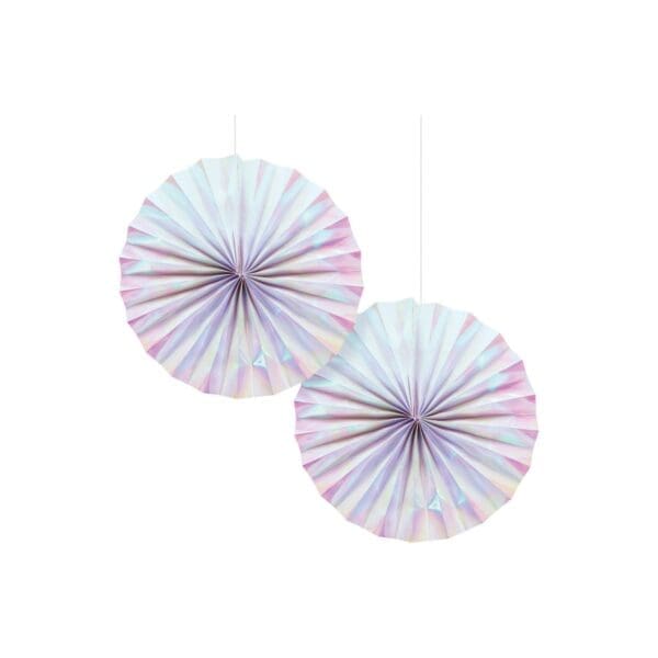 2ct Iridescent Party Paper Fans, Women's - Image 3