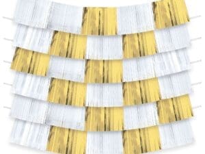 Gold & White Fringe Banners 9ct