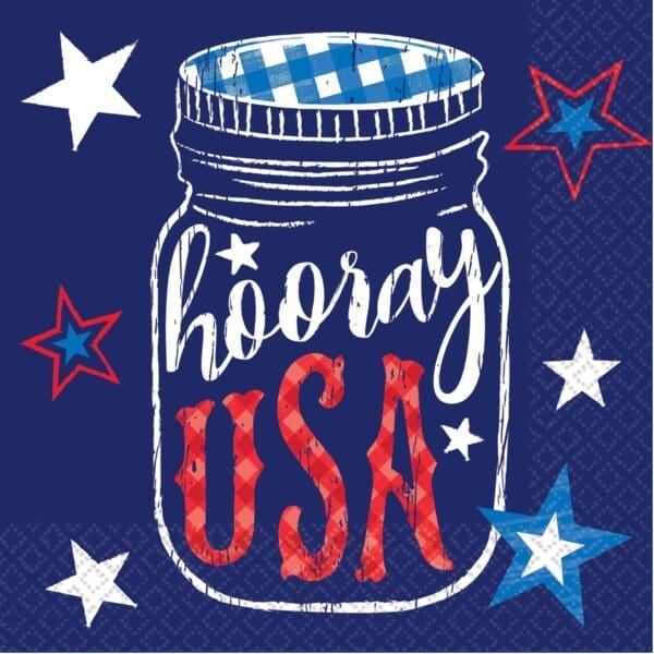 Proud & True Patriotic Paper Beverage Napkins