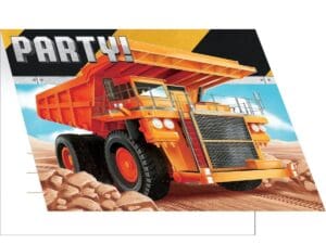 Big Dig Construction Invitations, 8 Count