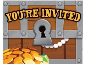 Pirate Treasures Gatefold Invitations - 1 Pack of 8 - Party Supplies