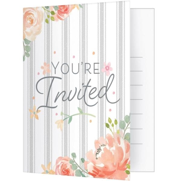 340136 Country Floral Invitations, 8 Count