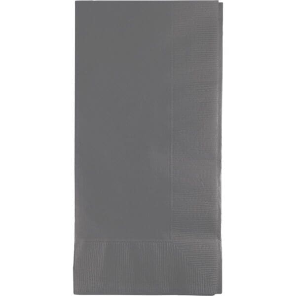 50 Napkins, 2 Ply Glamour Gray Folded Paper Dinner Napkins