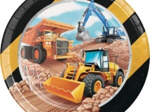 Big Dig Construction Paper Plates, 8 Count