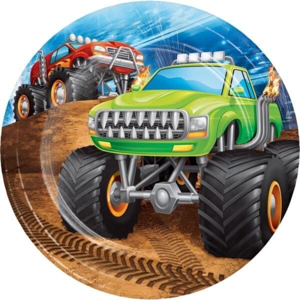 Monster Truck Dessert Plates 8ct