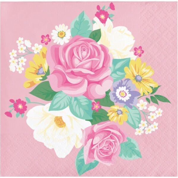 Floral Tea Party Beverage Napkins, 16 Ct