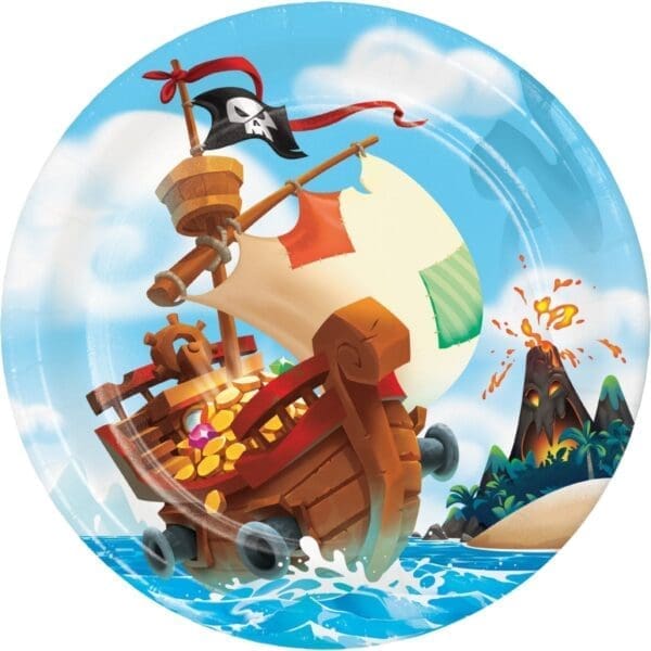 Pirate Treasure Paper Plates, 8 Ct