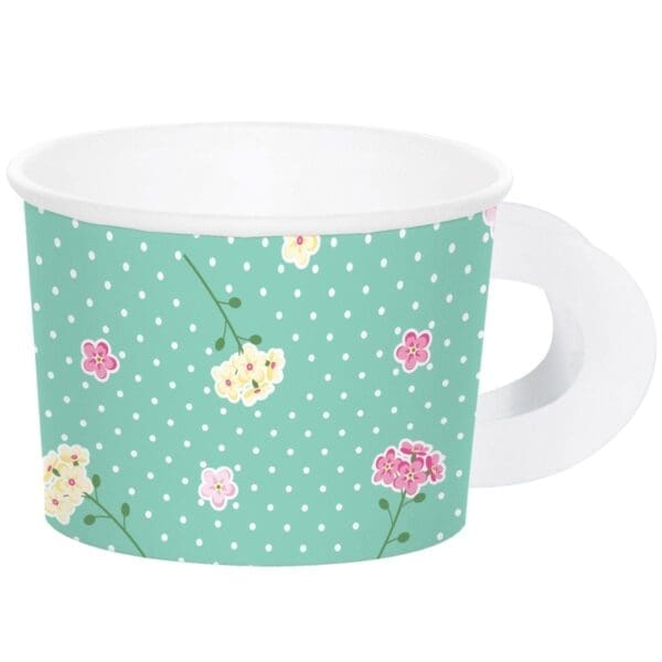 Floral Tea Party Treat Cups with Handles (6 Ct)