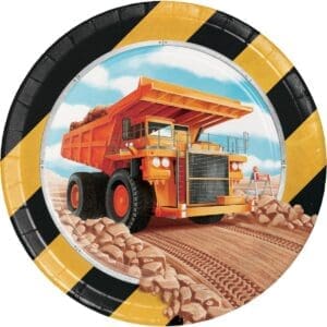 Big Dig Construction Dessert Plates, 8 Count