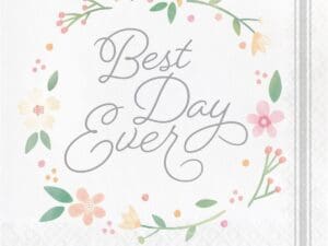 339877 Country Floral Best Day Ever Napkins, 16 Count