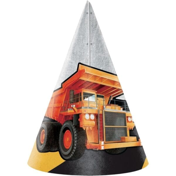 Big Dig Construction Party Hats, 8 Ct