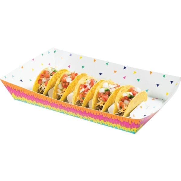 Fiesta Fun 14.5" X 9.25" Paper Taco Tray (1) - Image 2