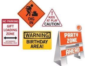 Big Dig Construction Easel and Wall Sign Set, 5 Ct