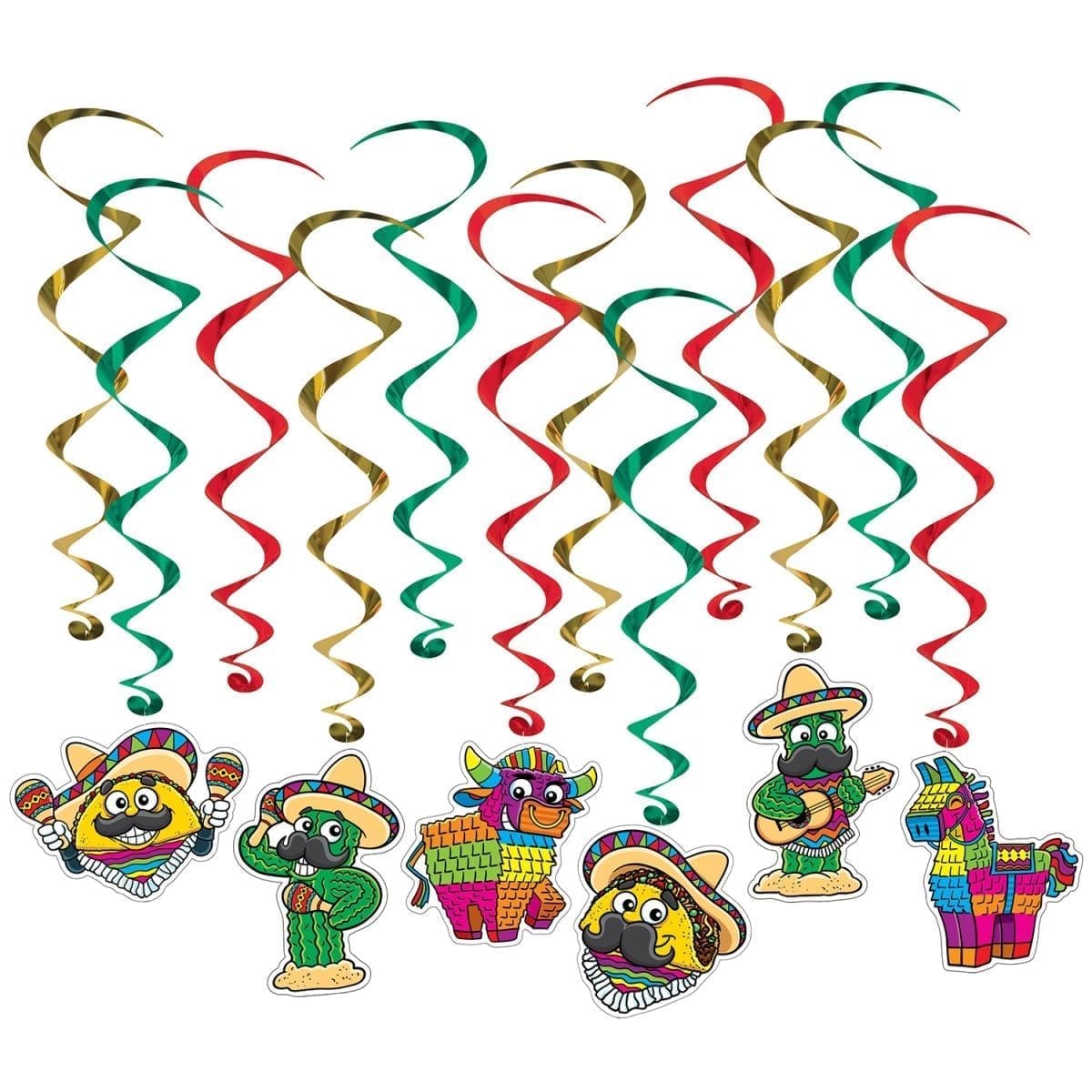 17.5 to 34 in. Fiesta Hanging Whirls - Pack of 6