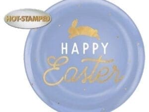 Pastel Blue Happy Easter Plastic Dinner Plates 10 Count