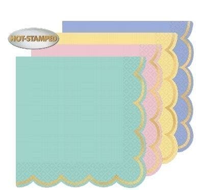 Spring Pastels Scalloped Lunch Napkins (16ct)
