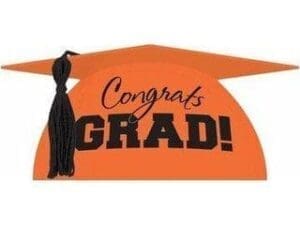 Orange Graduation Cap Cake Topper