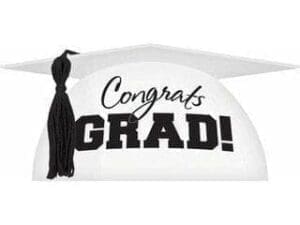 White Graduation Cap Cake Topper