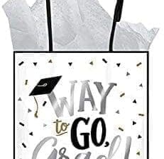 Black, Gold & Silver Graduation Kraft Bag