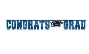 Blue Congrats Grad Letter Banner Decorations