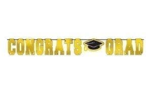 Yellow Congrats Grad Letter Banner Decorations
