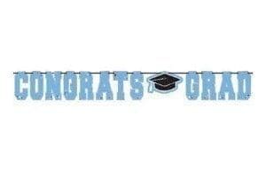Powder Blue Congrats Grad Letter Banner Decorations