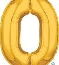 Mid-Size Shape "0" Balloon Gold - 20" X   26"