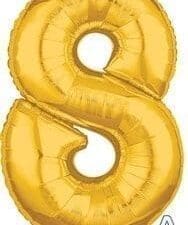 26 in. Number 8 Helium Balloon - Gold