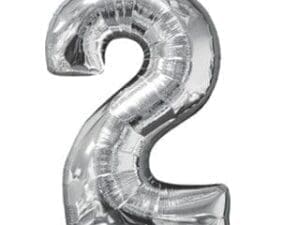 26 in. Number 2 Silver Super Shape Foil Balloons