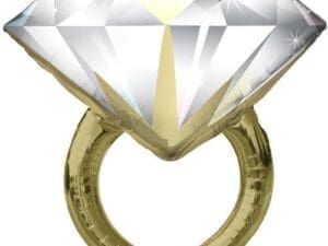 37 in. Diamond Wedding Ring Shape Flat Foil Balloon