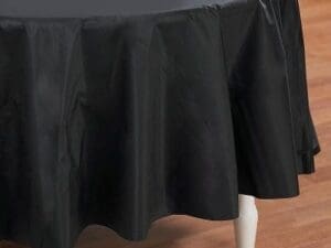 Octy-Round Round Plastic Table Cover Black Velvet