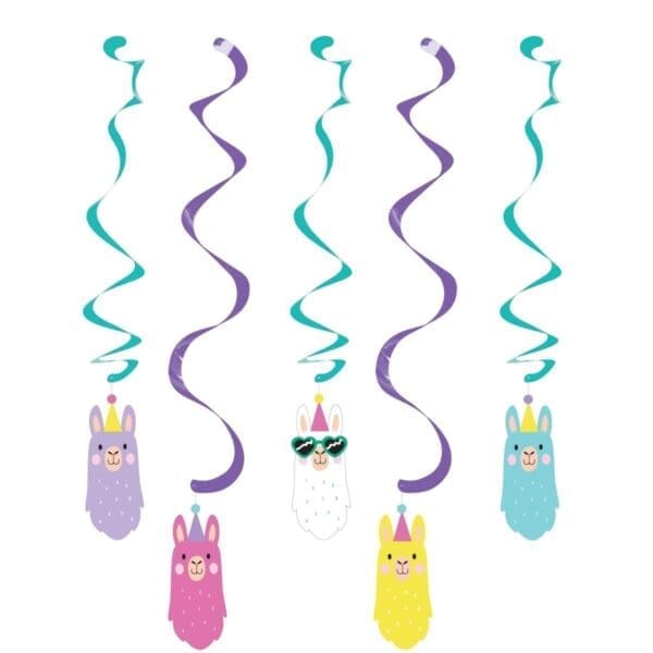 Llama Party Dizzy Danglers - 1 Pack of 5 - Party Supplies Decorations