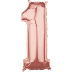 26 in. Number 1 Balloon, Rose Gold