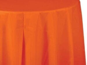 Touch of Color Octy-Round Round Plastic Table Cover Sun Kissed Orange