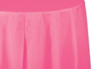 Candy Pink, Hot Pink, Round Plastic Tablecover