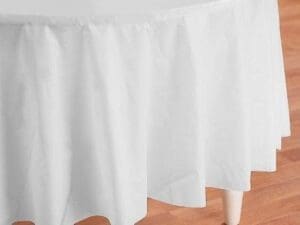 Octy-Round Round Plastic Table Cover White