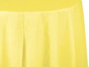 Mimosa, Light Yellow, Round Plastic Tablecover