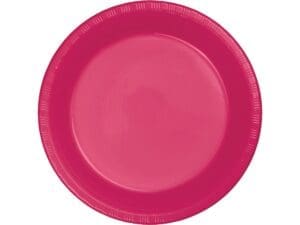 10 Hot Magenta Pink Plastic Plate