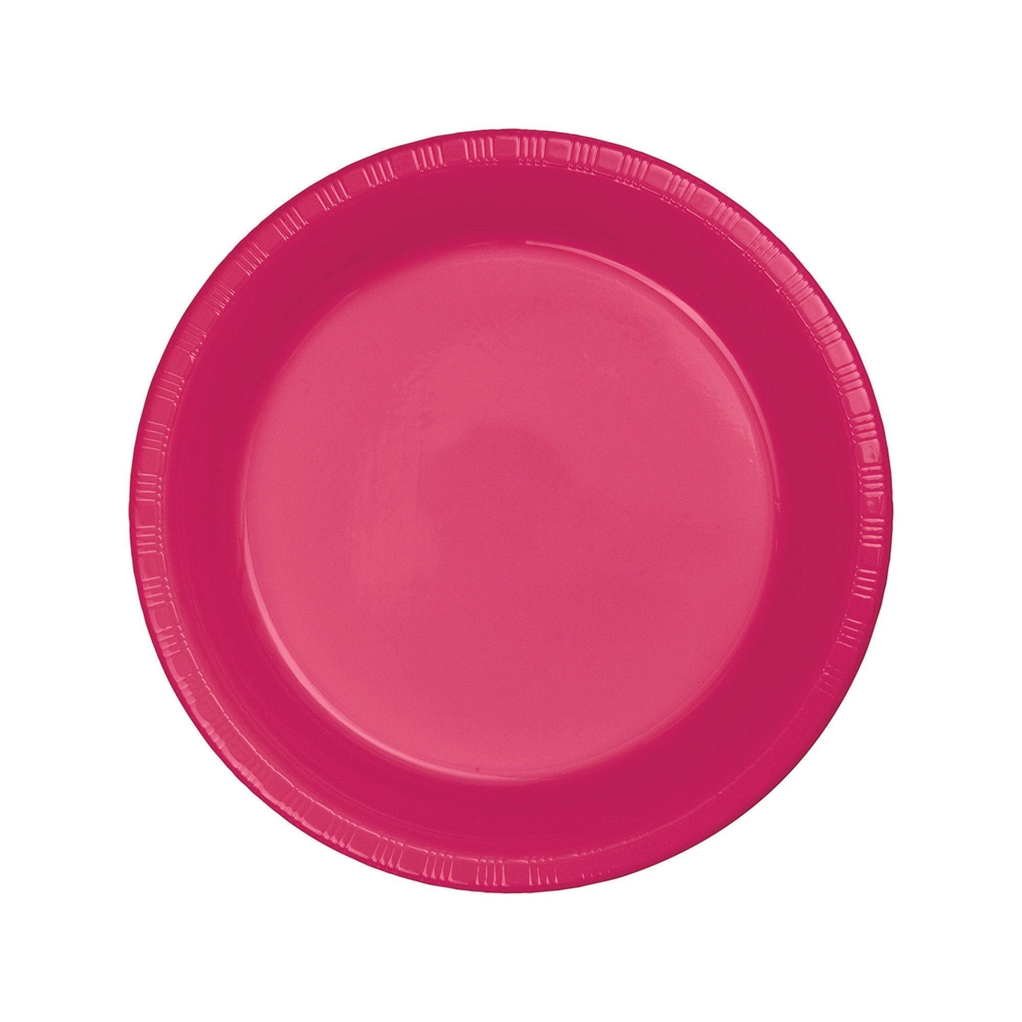 10 Hot Magenta Pink Plastic Plate
