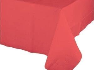 Plastic Tablecover, 54" X 108", Coral, 1 Ct