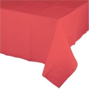 Plastic Tablecover, 54" X 108", Coral, 1 Ct