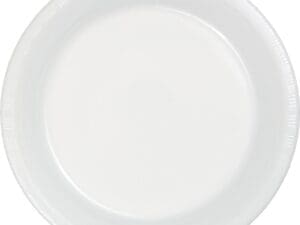 20 Count 10.25" Heavy Duty Plastic Plates White