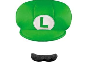 Super Mario Brothers Luigi Kids Hat & Mustache - One-Size