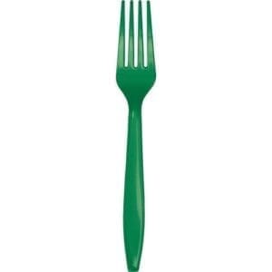 Emerald Green Plastic Forks, 24-Pack