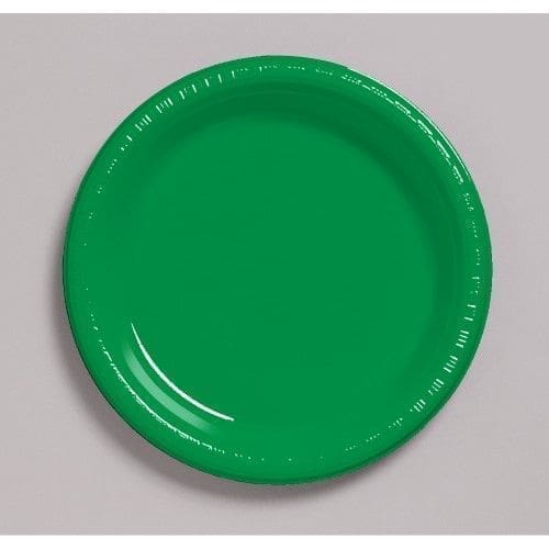 plastic 7" lunch plate emerald green