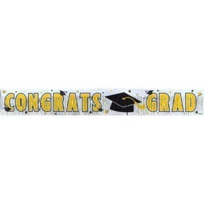 Yellow Foil Fringe Graduation Banner Decorations