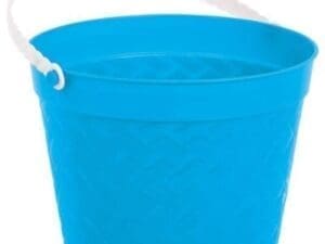 Blue Plastic Woven Easter Bucket