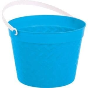 Blue Plastic Woven Easter Bucket